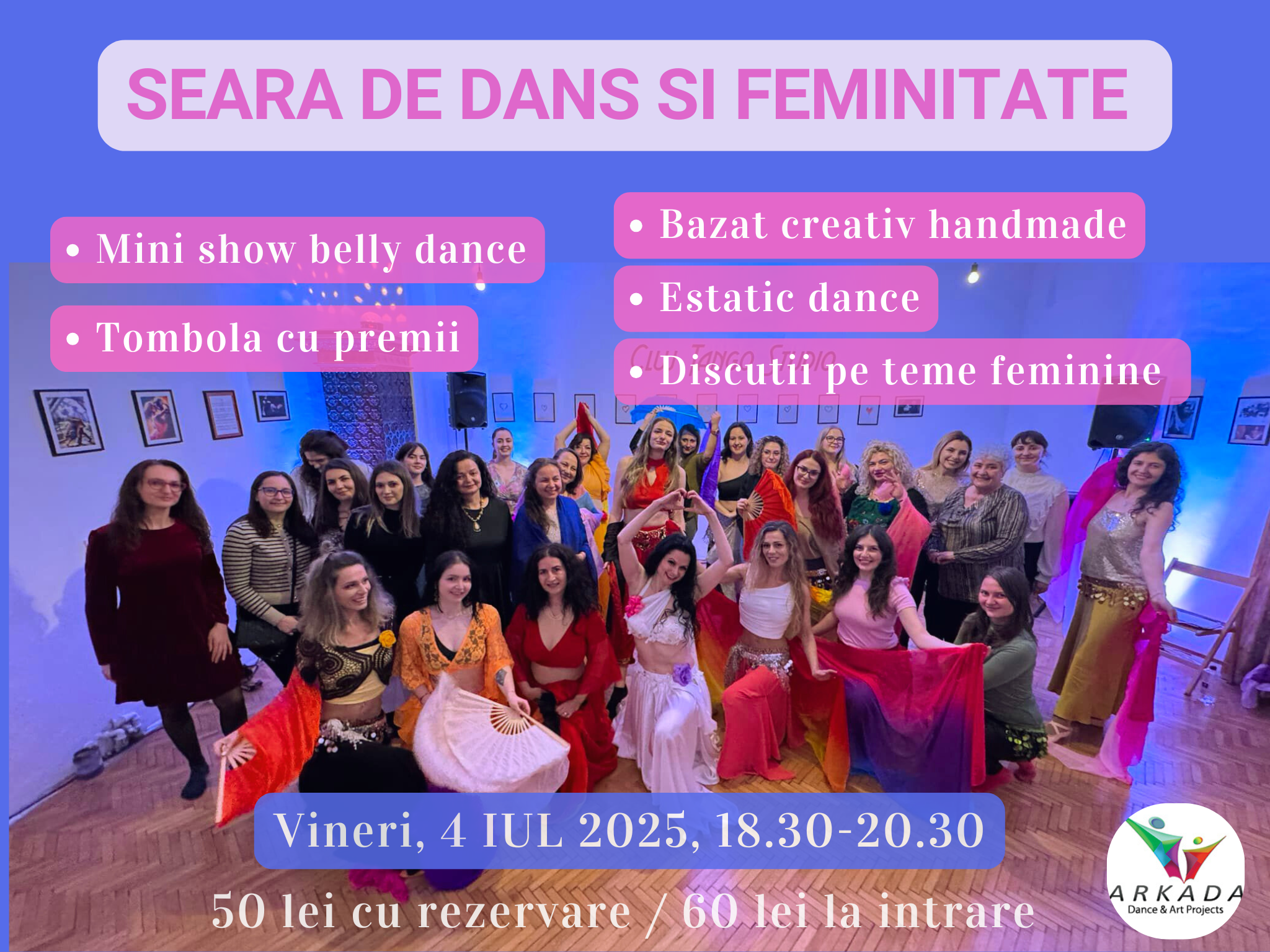 Seară feminină de dans, prietenie și bucurie – Vineri, 4 iulie, Cluj-Napoca