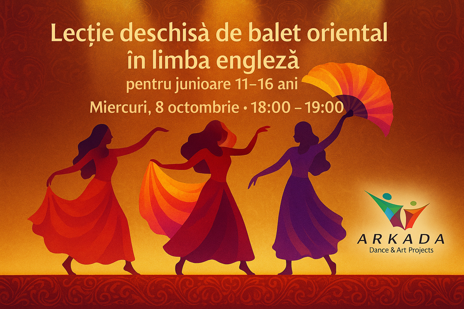 🌸 Lecție deschisă de Balet Oriental în limba engleză – pentru junioare 11–16 ani 🌸