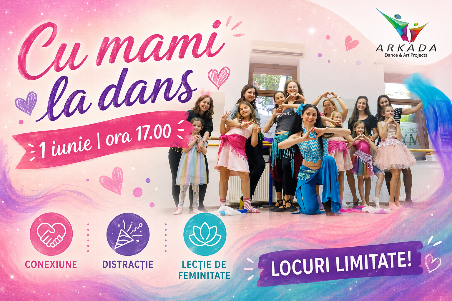 mamă și fiică la curs de belly dance în Cluj-Napoca la Arkada Dance & Art Projects
